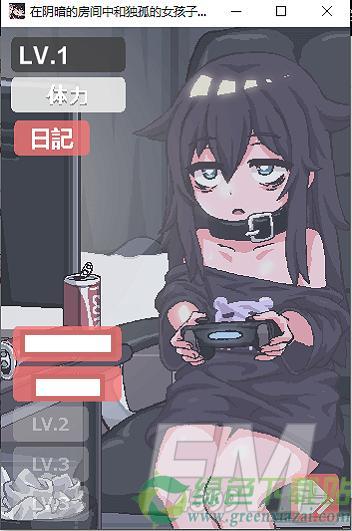在阴暗的房间中和孤独的女孩